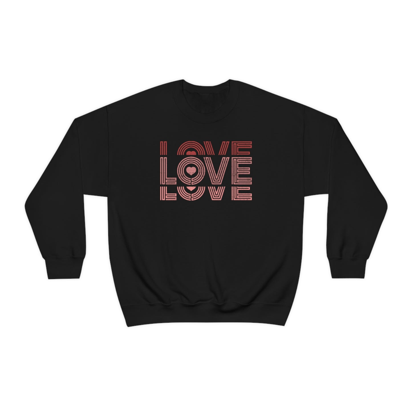 "Love Love Love" Red Graduated Print Unisex Heavy Blend™ Crewneck Sweatshirt