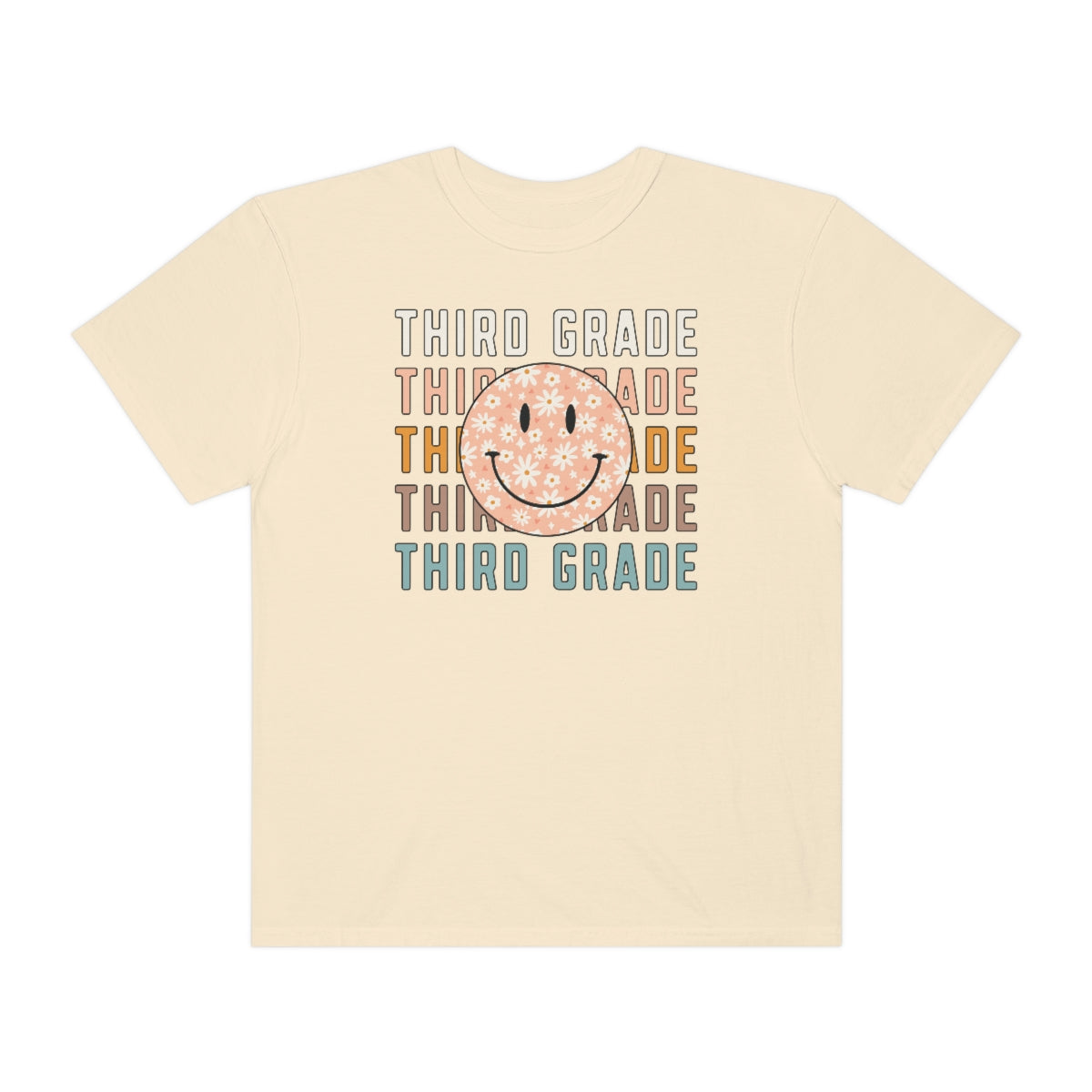 3rd Grade Smiley Face Warm Colors Unisex Garment-Dyed PREMIUM T-shirt