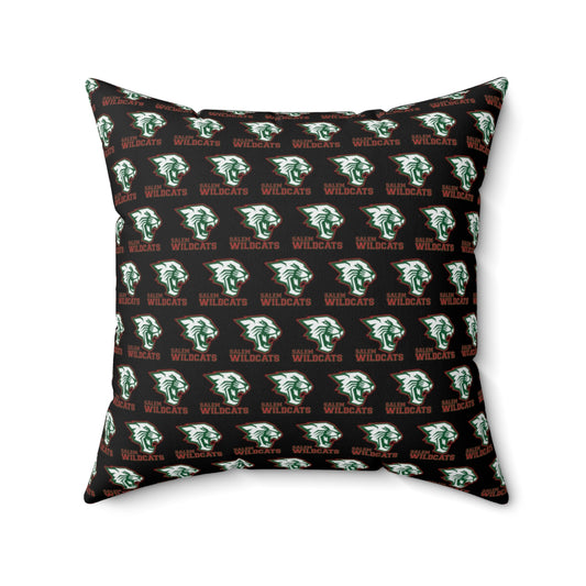 Black Salem Wildcats Spun Polyester Square Pillow